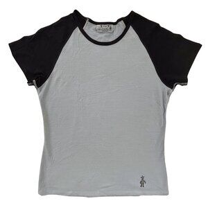 VTG SmartWool Women's 100% Merino Wool 150 Base-Layer Tee in Gray/Black Size Med